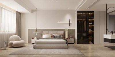 现代简约卧室3D模型下载